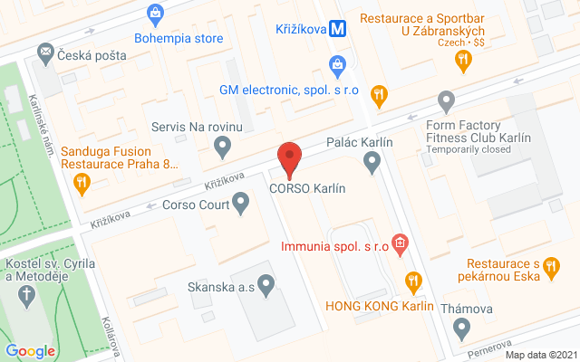Google map: Rohanské nábřeží 15, Praha